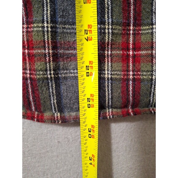 LL bean Shirt Men Large Blue Red Plaid Button Down Scotch Flannel Fitted Vtg - Picture 5 of 6